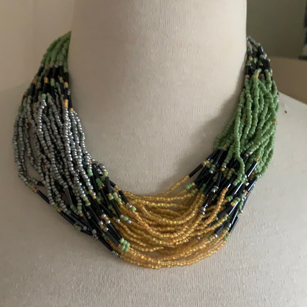 Beautiful beaded multi strand necklace